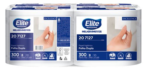 Papel Higiênico Rolo Elite Folha Dupla 8 Rolos 300 Metros