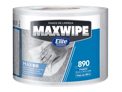 Pano Reutilizável Maxwipe Max 60 Bobina com 890 Folhas