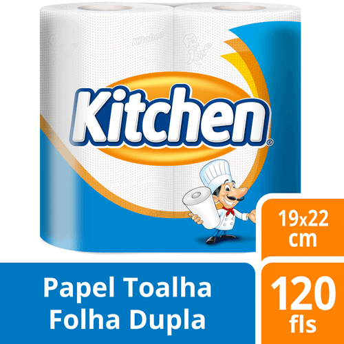 Toalha De Papel  Kitchen Folha Dupla 120 Folhas 2 Unidades