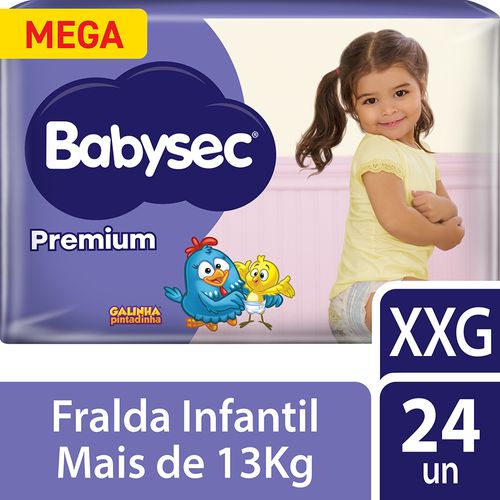 Fralda Babysec Premium Mega XXG 24 Unidades