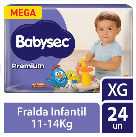 Fralda Babysec Premium Mega XG 24 Unidades