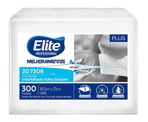 Guardanapo Interfolhado Elite Folha Simples 300 Folhas