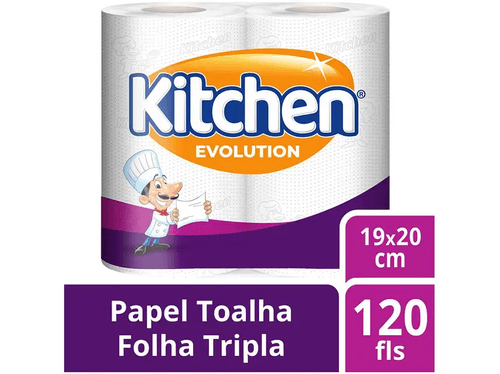 Papel Toalha Kitchen Folha Tripla Evolution 120 Folhas
