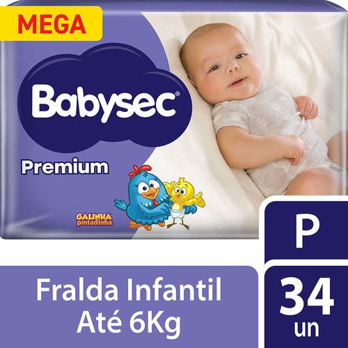 Fralda Babysec Premium Mega P 34 Unidades