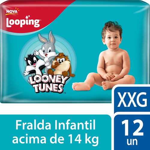 Fralda Looping Looney Tunes XXG 12 Unidades