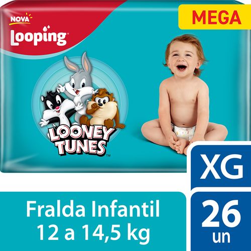 Fralda Looping Looney Tunes XG 26 Unidades