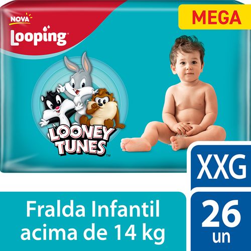 Fralda Looping Looney Tunes XXG 26 Unidades