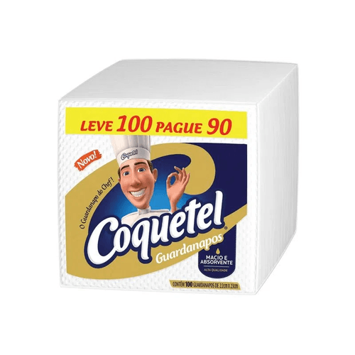 Guardanapo Coquetel 100 Folhas 22 X 23 Cm