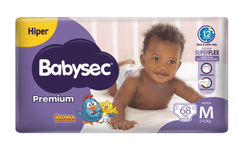 Fralda Babysec Premium Hiper M 68 Unidades