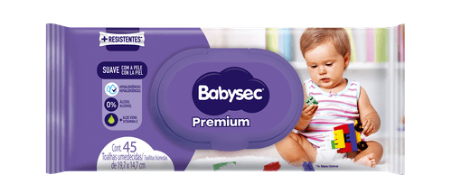 Toalha Umedecida Babysec Premium 45 Folhas