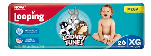 Fralda Looping Looney Tunes XG 26 Unidades