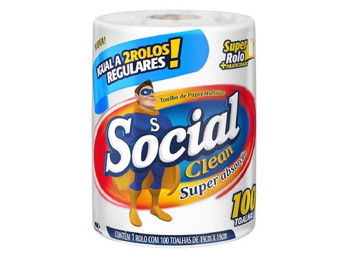 Papel Toalha Social Clean 100 Folhas