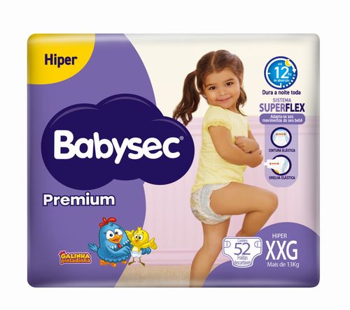 Fralda Babysec Premium Hiper XXG 52 Unidades