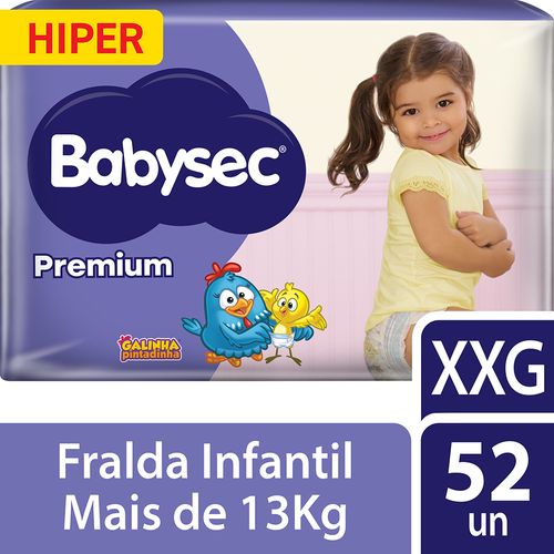 Fralda Babysec Premium Hiper XXG 52 Unidades