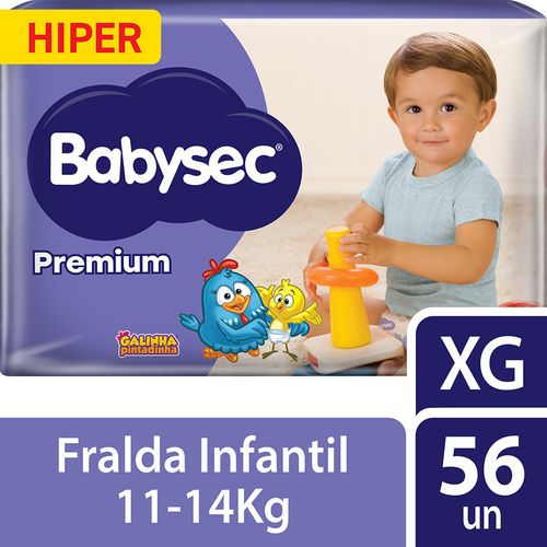 Fralda Babysec Premium Hiper XG 56 Unidades
