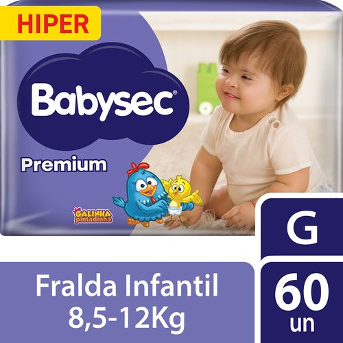 Fralda Babysec Premium Hiper G 60 Unidades