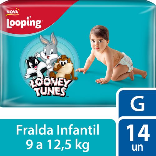 Fralda Looping Looney Tunes G 14 Unidades