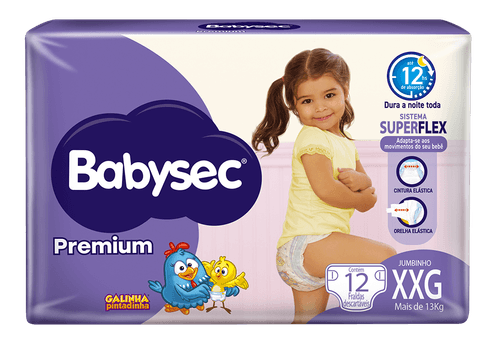 Fralda Babysec Premium Jumbinho XXG 12 Unidades