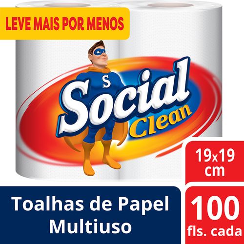 Papel Toalha Social Clean 200 Folhas