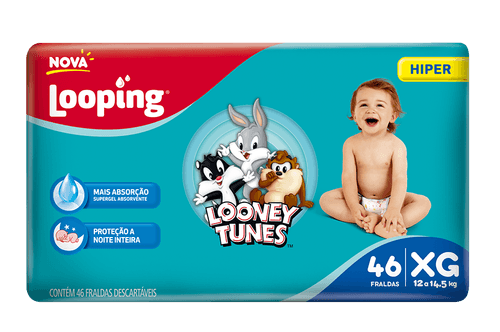 Fralda Looney Tunes Hiper XG 46