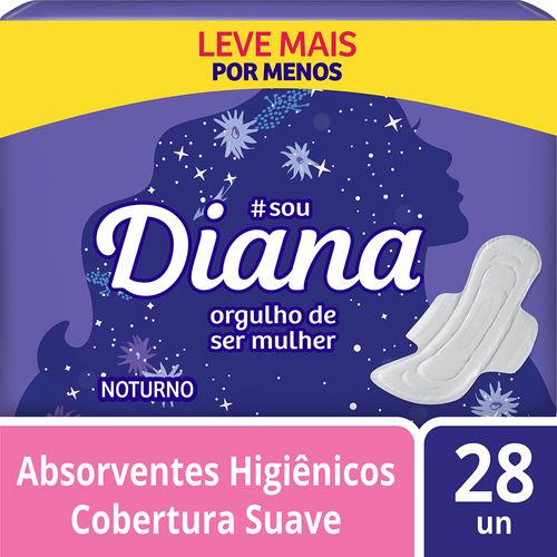 Absorvente Diana Noturno Suave Com Abas 28 Unidades