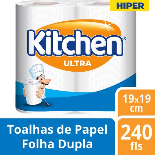 Toalha De Papel Kitchen Folha Dupla 240 Folhas 2 Unidades