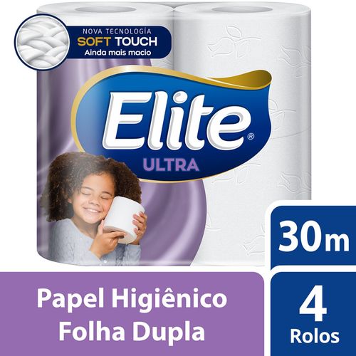 Papel Higiênico Elite Folha Dupla 30M 4 Unidades