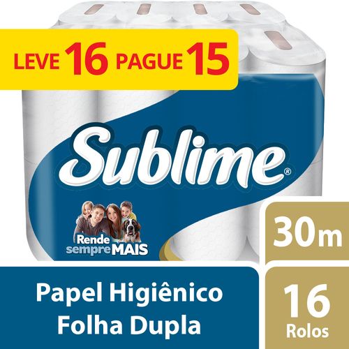 Papel Higienico Sublime Folha Dupla 30M L16P15 Rolos