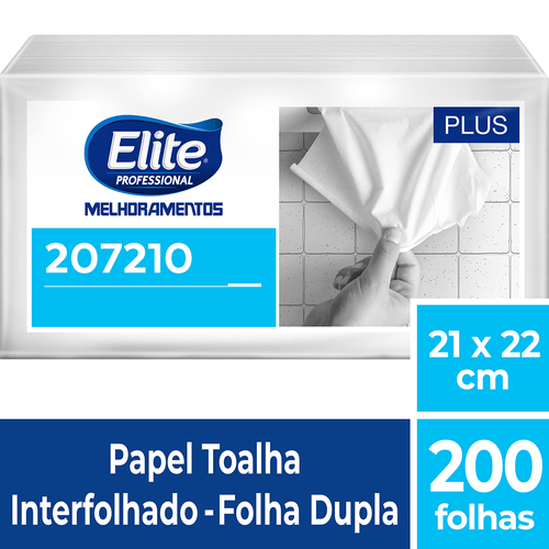 Papel Toalha Interfolhado Elite Folha Dupla 200 Folhas